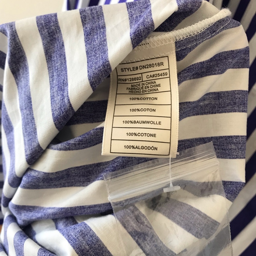 Steve Madden Striped Duster Long Sleeved Button Down Shirt Dress, NWT Size Large - Picture 10 of 14